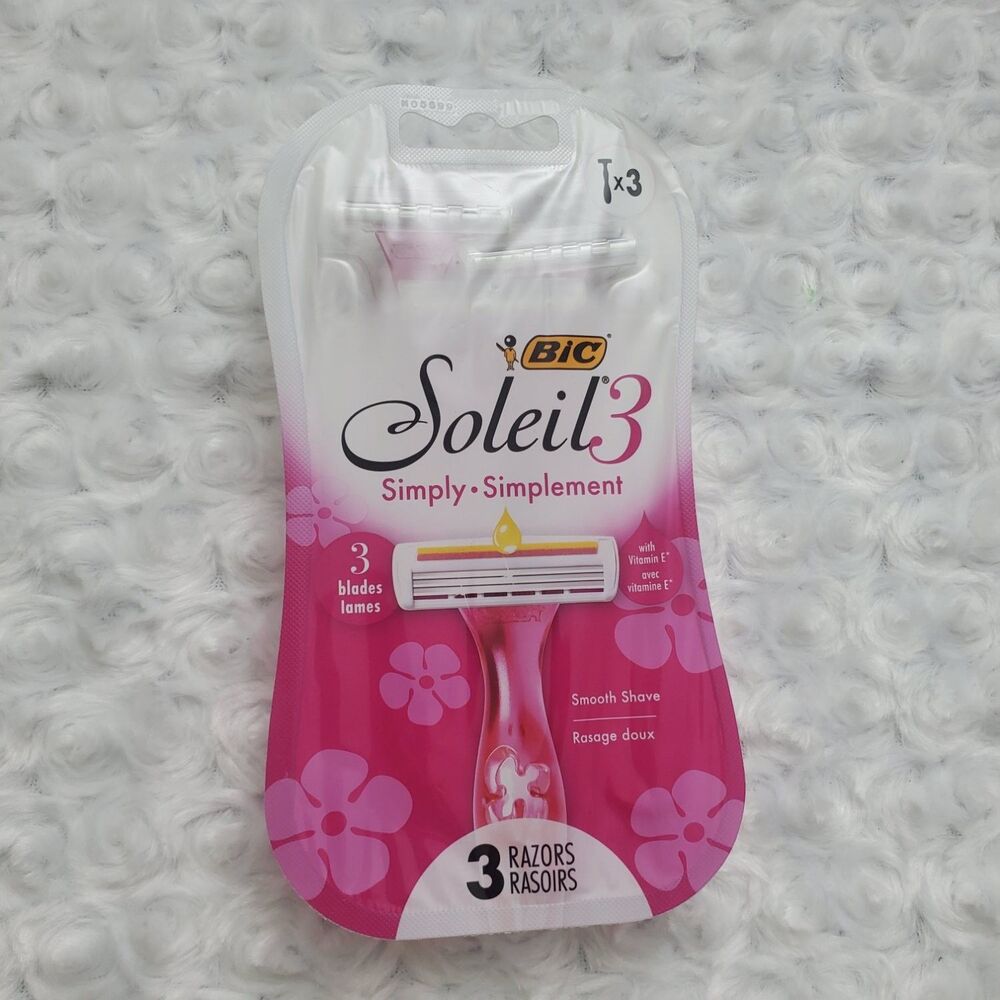 Bic Soleil Simply 3 Womens Disposable Razors 3 Blade 3 Count Pack Vitamin E
